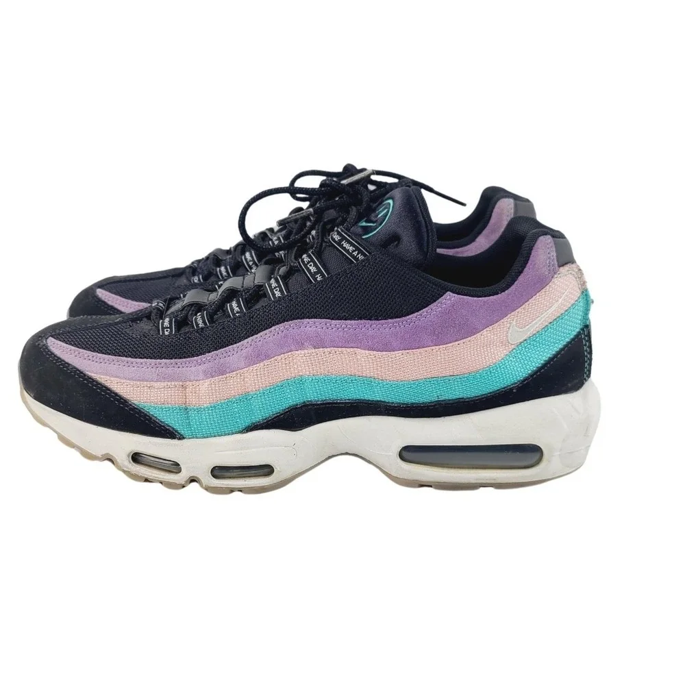 Nike Air Running Retro Lifestyle Athletic Sneakers Men Size 12 Black Purple Teal